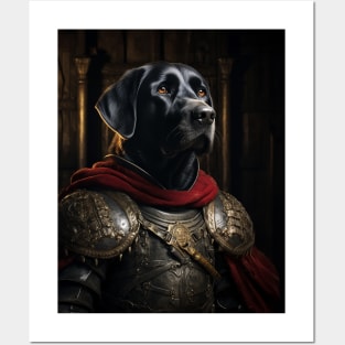 Stalwart Black Labrador Retriever - Medieval English Knight Posters and Art